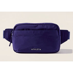 Athleta All About LARGE Crossbody Belt Bag Deep Marine Navy Blue NWT